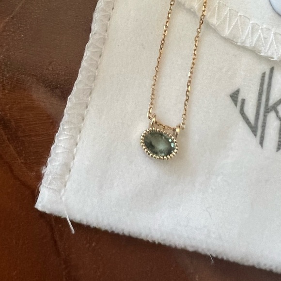 Jennie Kwon Designs East West Green Sapphire Necklace 14k Gold - Picture 9 of 9
